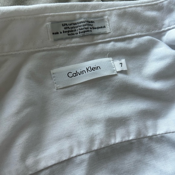Boys Calvin Klein Dress Shirt White Button Up sz 7 - Picture 2 of 4